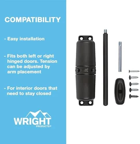 Wright Products VWC50BZ Vertical Door Closer Black | Adjustable Tension for Interior Doors thumbnail 4