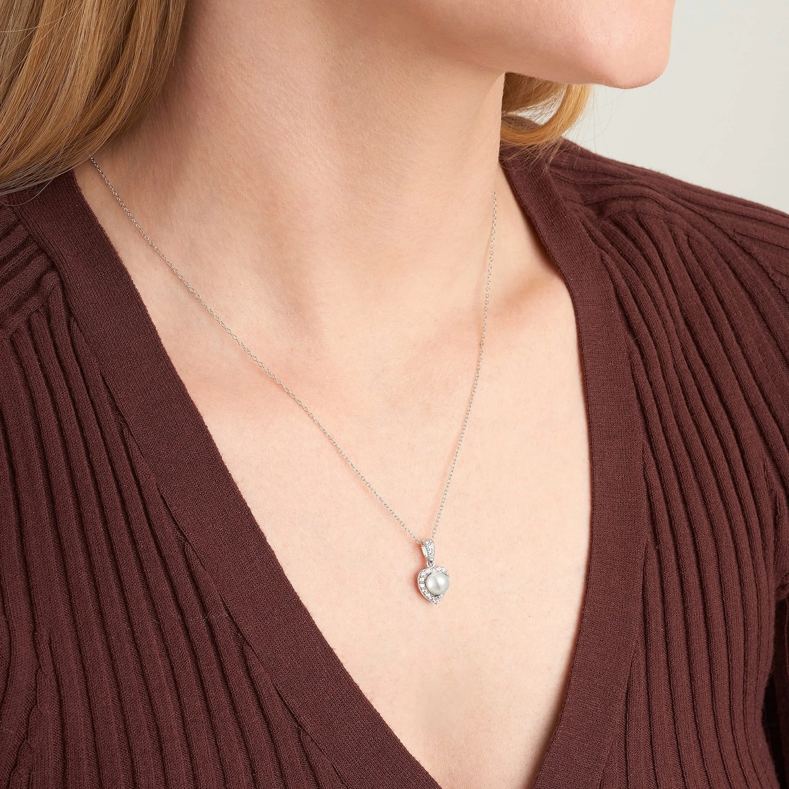 MORGAN & PAIGE .925 Sterling Silver Rhodium Plated Pearl & Sapphire Jewelry Set | June Birthstone thumbnail 2