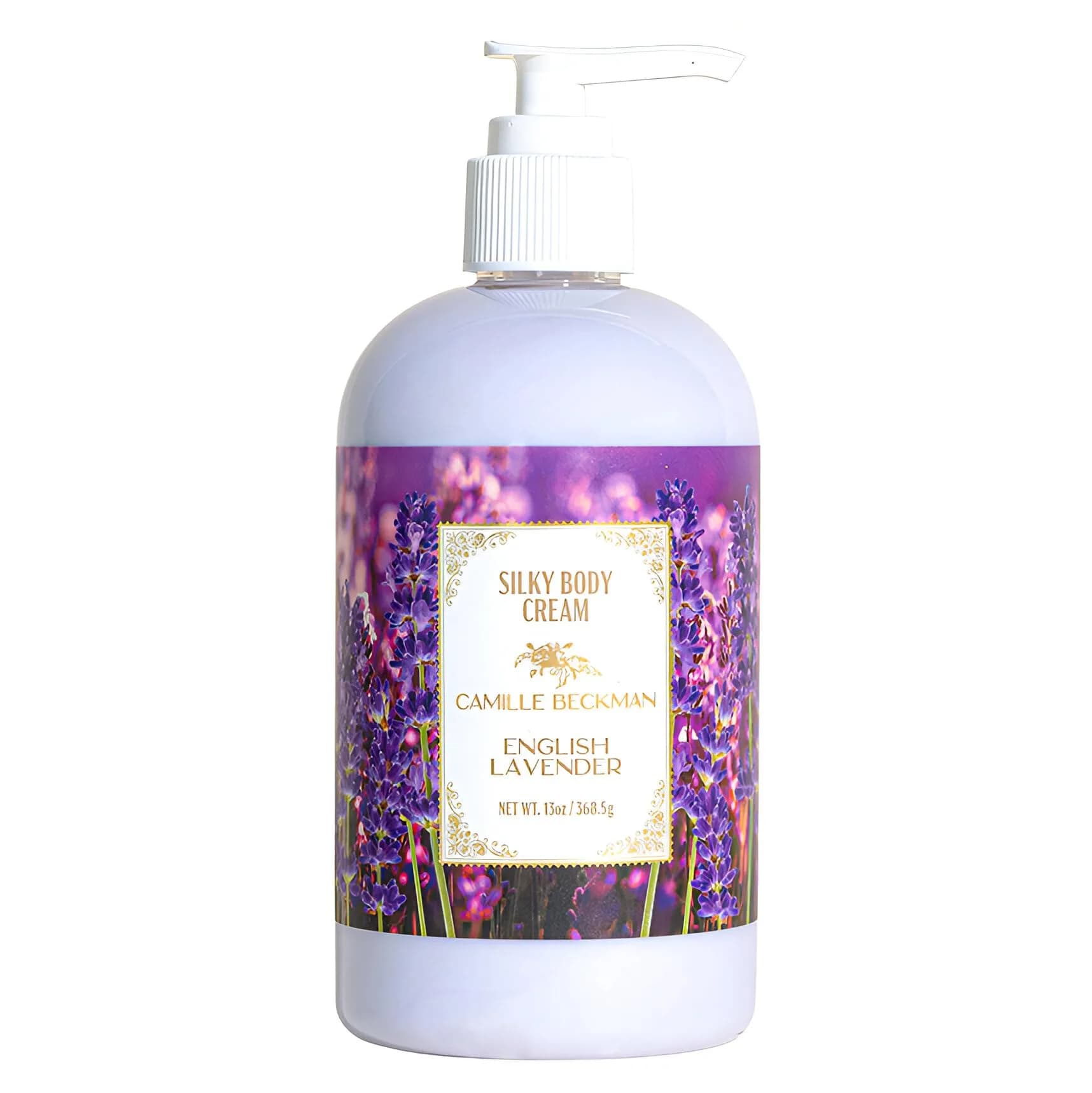 Camille Beckman Silky Body Cream Daily Moisturizer 380ml (13 oz) | Non-Greasy Hydration with Almond Oil — English Lavender / 13 Ounce