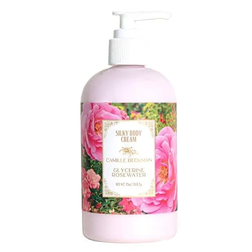 Camille Beckman Glycerine Rosewater Silky Body Cream Lotion 368ml (13 oz) | Non-Greasy Daily Moisturizer with Almond Oil & Aloe Vera thumbnail 1