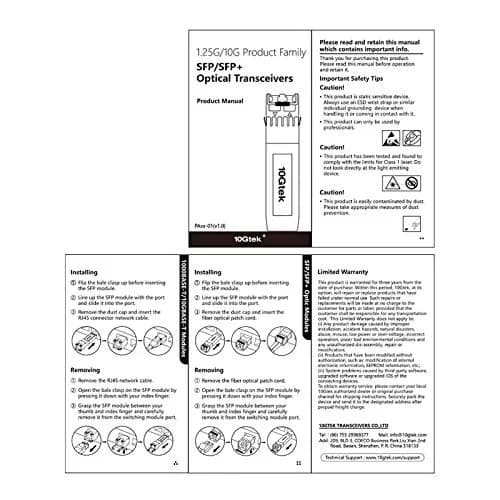 10Gtek 10GBase-LRM SFP+ Transceiver 220m (730m) | 10.3Gb/s MMF LC Duplex Module thumbnail 5