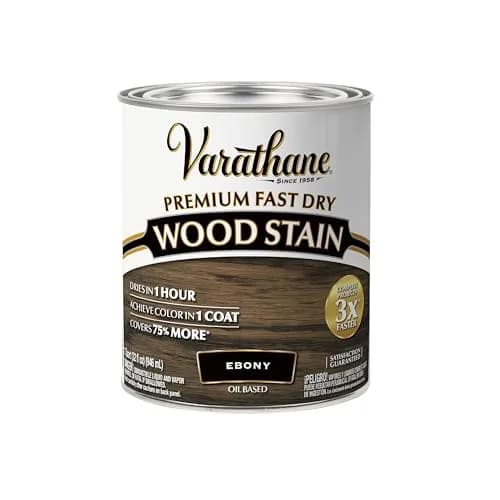 Varathane Premium Fast Dry Ebony Wood Stain 946ml (1 Quart) | One Coat Coverage, 1 Hour Dry Time thumbnail 1