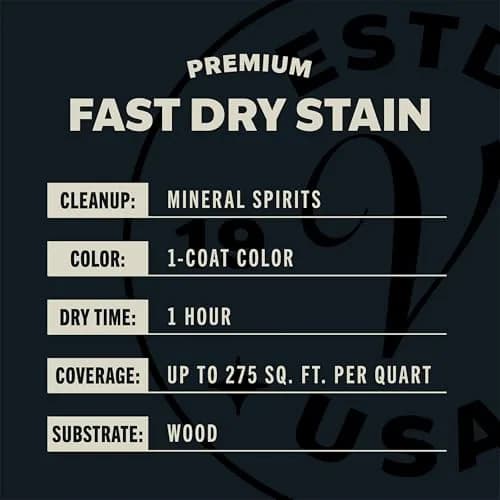 Varathane Premium Fast Dry Ebony Wood Stain 946ml (1 Quart) | One Coat Coverage, 1 Hour Dry Time thumbnail 6