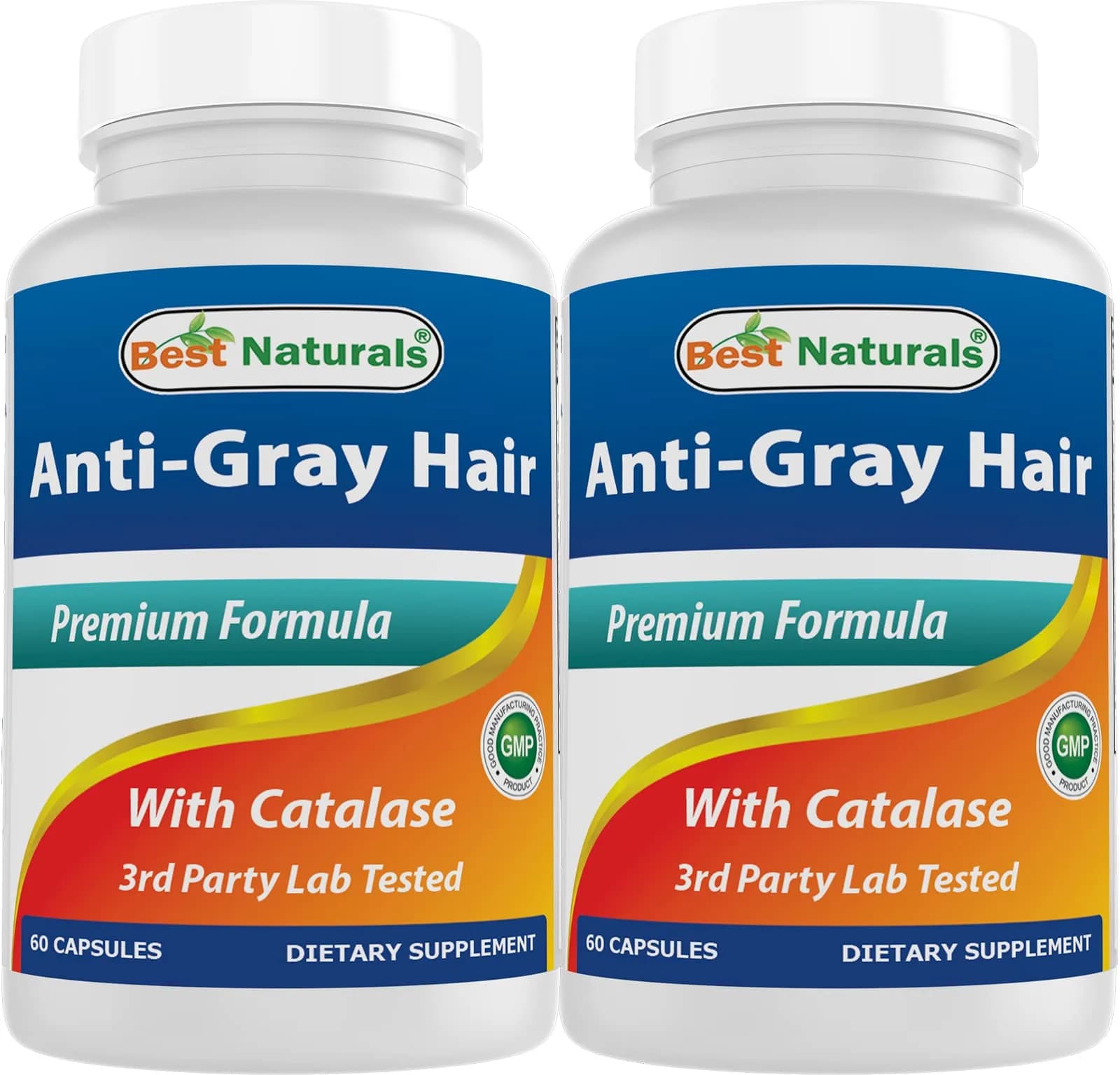 Best Naturals Anti Gray Hair Formula, 60 Count | Supports Natural Hair Color & Hair Health — Pack of 2