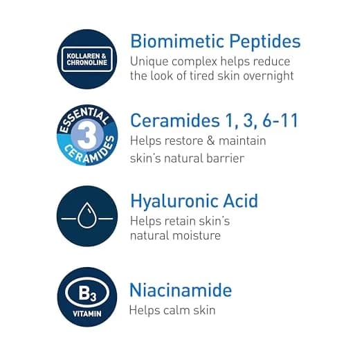CeraVe Skin Renewing Night Cream Peptide Complex Hyaluronic Acid Ceramide Moisturizer for Face 1.7 Ounce thumbnail 3
