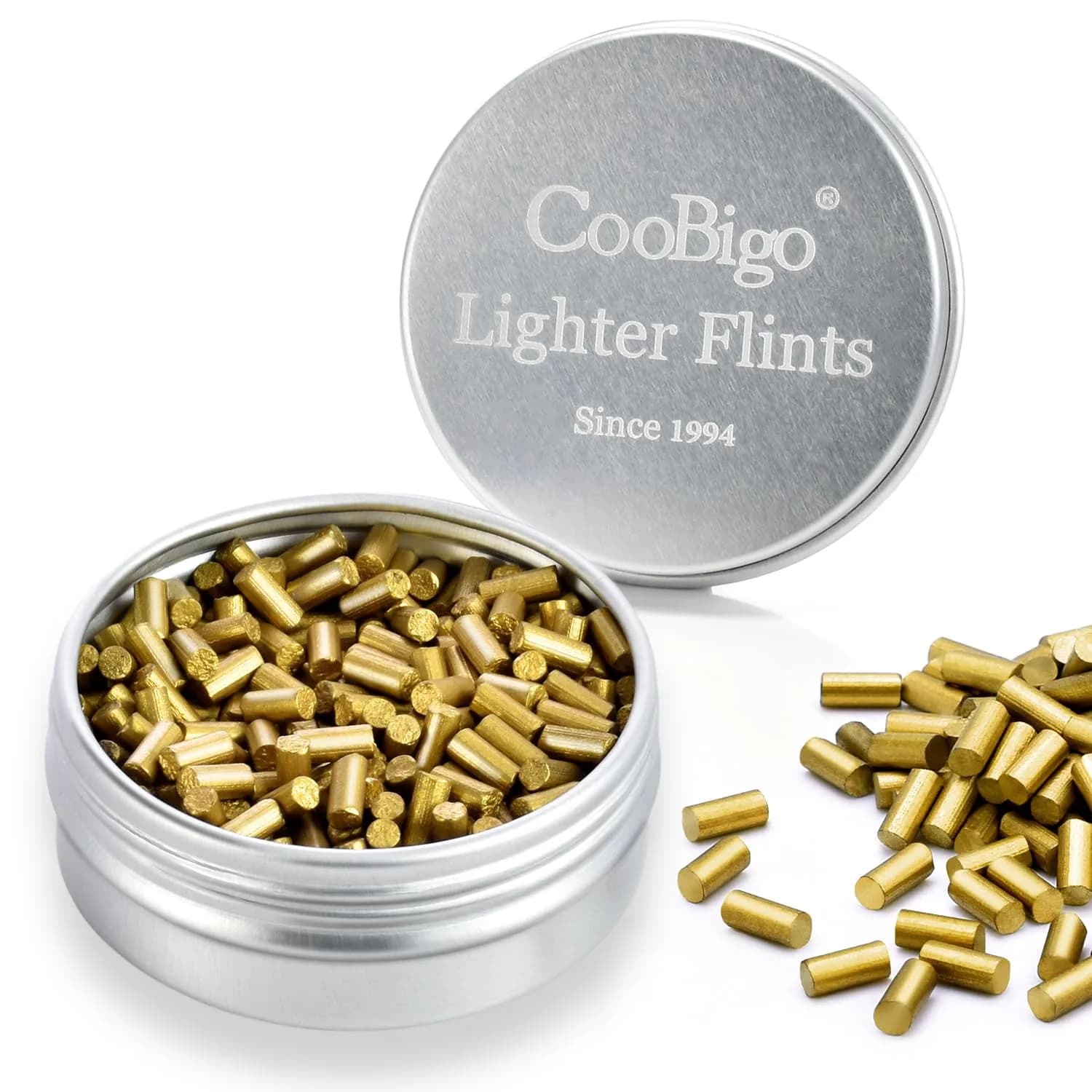 CooBigo Ferrocerium Lighter Flint Stones 5.1mm x 2.2mm, 60g (Approx. 480pcs) | Universal Replacement for Petrol & Gas Lighters - main product image