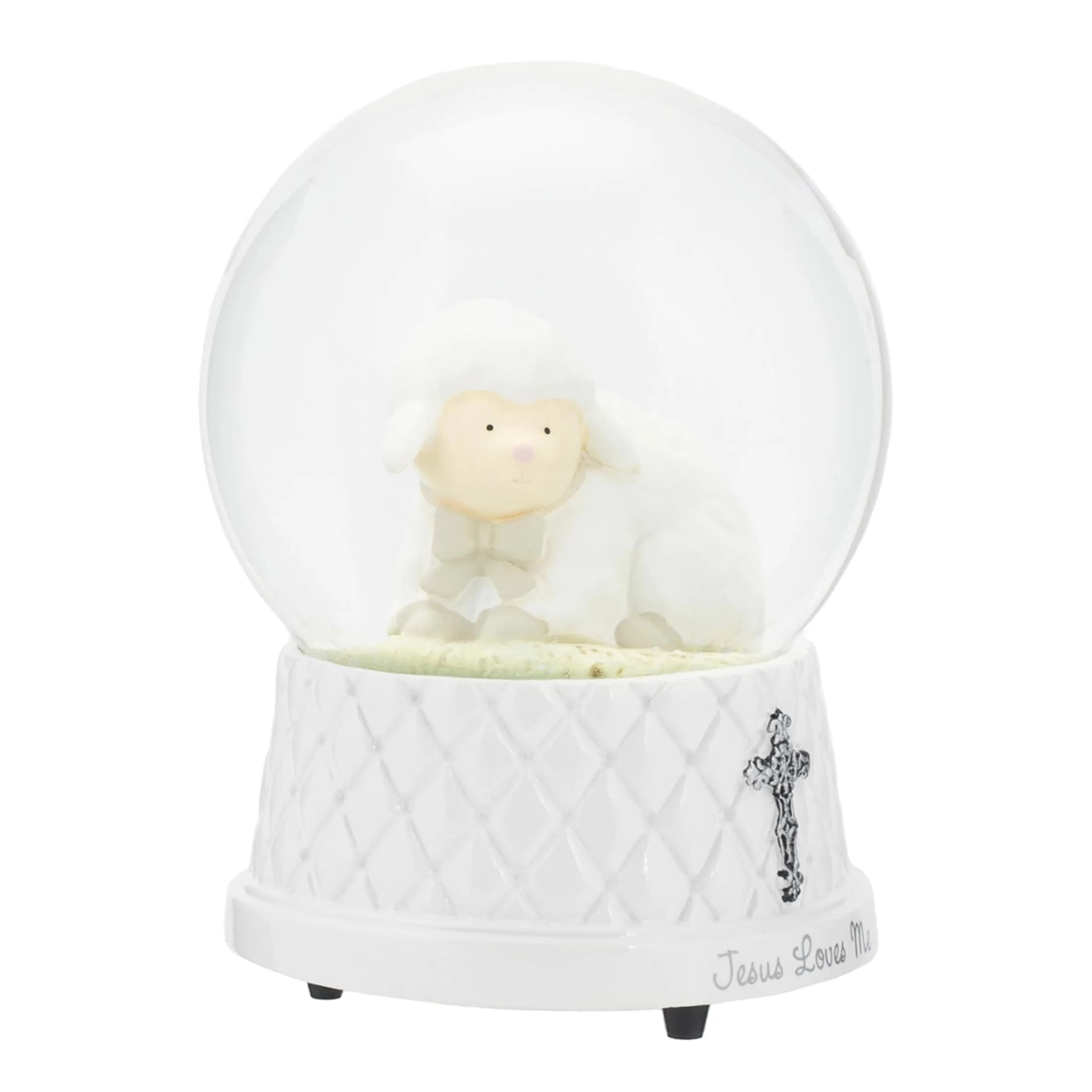 DEMDACO Jesus Loves Me Musical Water Globe, Lamb, Resin and Stone | Heartwarming Religious Decor (70-120 chars) - main product image