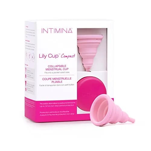 INTIMINA Lily Cup Compact Size A Menstrual Cup | Reusable, Flat-Fold, Pink thumbnail 1