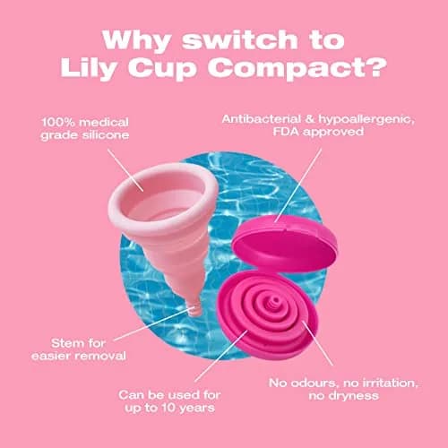 INTIMINA Lily Cup Compact Size A Menstrual Cup | Reusable, Flat-Fold, Pink thumbnail 4