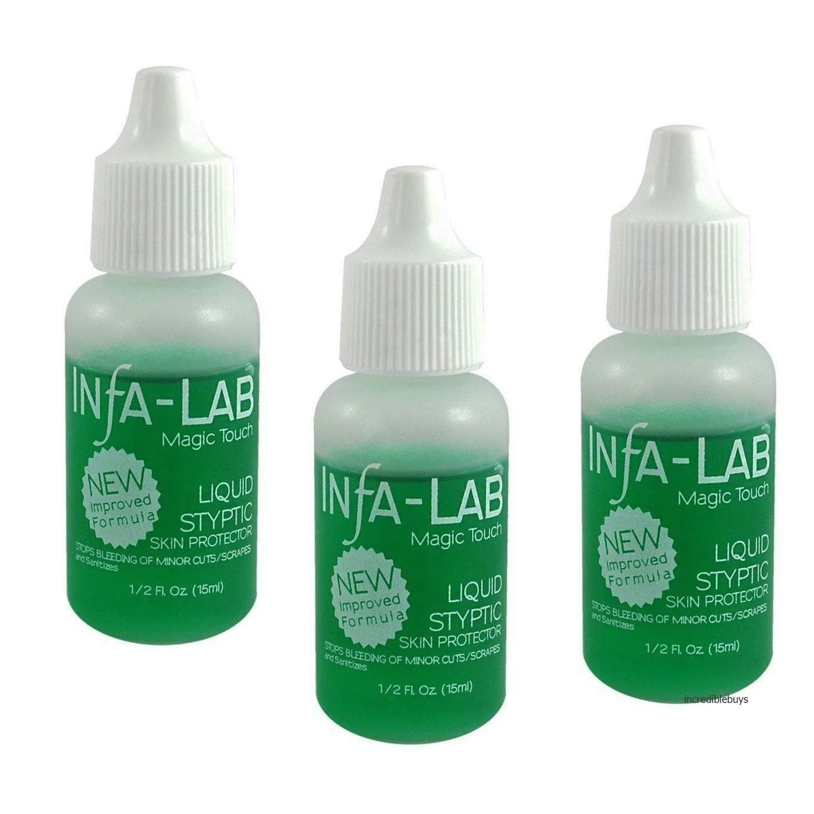 Infalab Magic Touch Liquid Styptic Skin Protector 15ml (0.5 Fl Oz) | Stops Bleeding from Minor Nicks and Cuts — 0.5 Fl Oz