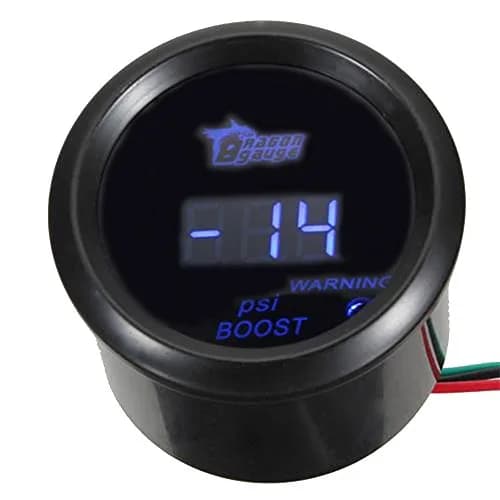 ESUPPORT 52mm Digital Turbo Boost Gauge PSI Blue LED Meter Kit | 14-29 PSI Turbo Boost Gauge thumbnail 1