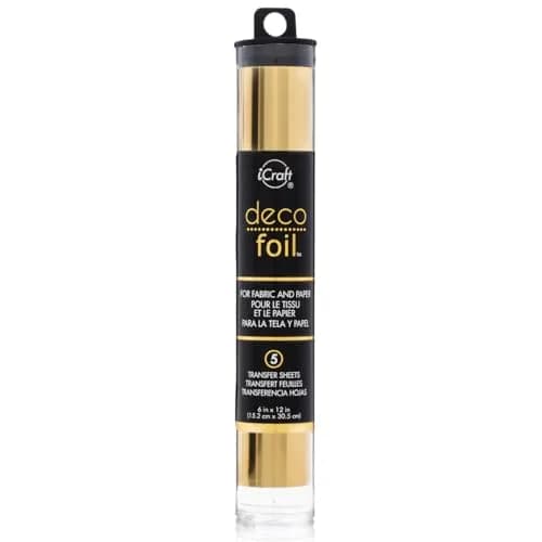 iCraft Deco Foil Transfer Sheets Gold 15.2 cm x 30.5 cm (6" x 12") | 5 Sheets, Acid-Free, Washable on Fabrics thumbnail 1