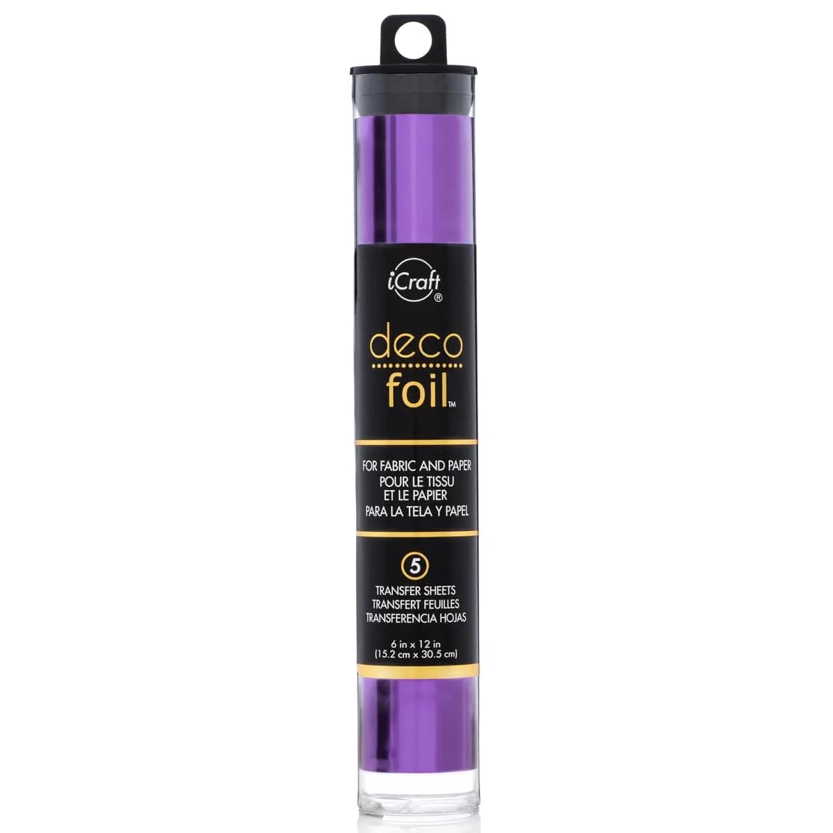 iCraft Deco Foil Transfer Sheets Purple 6" x 12" (5 Sheets) | Acid-Free Craft Foil for Paper, Fabric, Wood