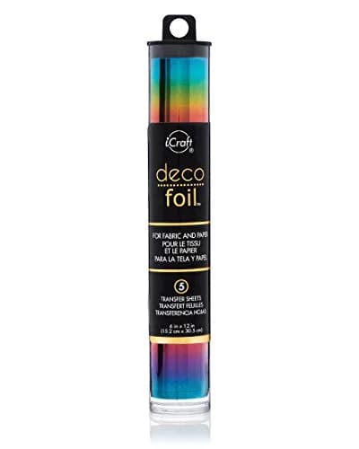 iCraft Deco Foil Transfer Sheets 6" x 12" (15.2 cm x 30.5 cm) Rainbow | 5 Sheets for Paper, Fabric, Wood thumbnail 1