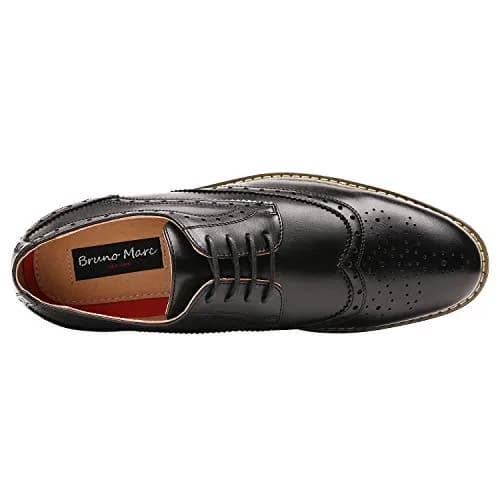 Bruno Marc Men's Classic Oxford Wingtip Dress Shoes 8 D(M) Black | Modern Formal Style with Comfort thumbnail 7