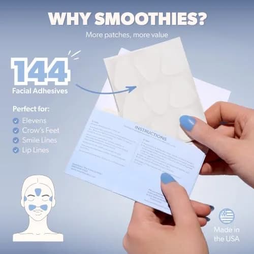 Smoothies Triangle Wrinkle Patches for Face Overnight | Firm & Smoother Skin, Made in the USA thumbnail 4