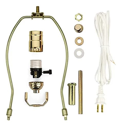 Creative Hobbies Make-A-Lamp Kit #ML3-12S Complete Lamp Parts Kit with Instructions | DIY Brass Finish Lamp Building thumbnail 1