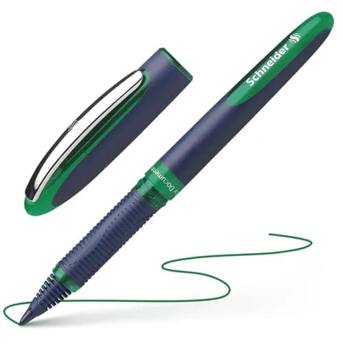 Schneider Roller Ballpen - Green | Classic Liquid Ink Pen with Ergonomic Rubber Grip thumbnail 2