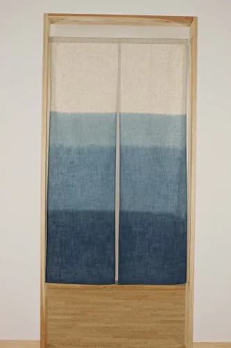 NARUMI 鸣海 Blue Noren Curtain Tapestry 85cm x 150cm | Japanese Style Light-Filtering Doorway Divider thumbnail 2