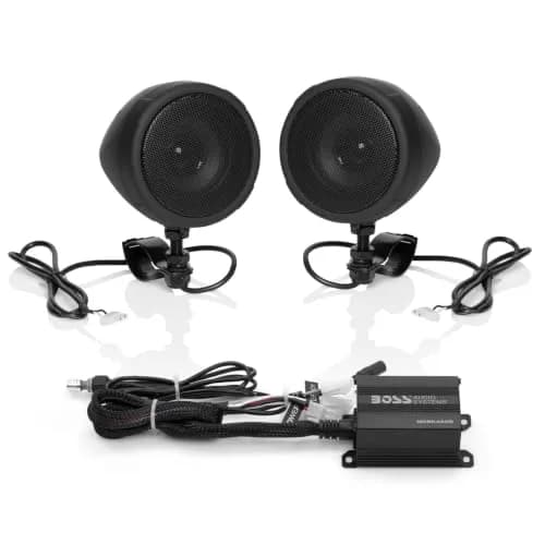 BOSS Audio Systems MCBK420B Motorcycle Speakers & 2 Channel Amp Package | Bluetooth Weatherproof Audio thumbnail 1