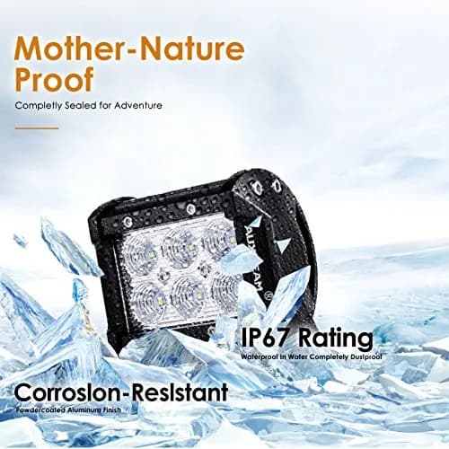 Auxbeam LED Light Bar 4" 18W Flood Beam Off Road Lights | IP67 Waterproof, 1260-1800lm, 6000K, Heavy Duty Aluminum thumbnail 8