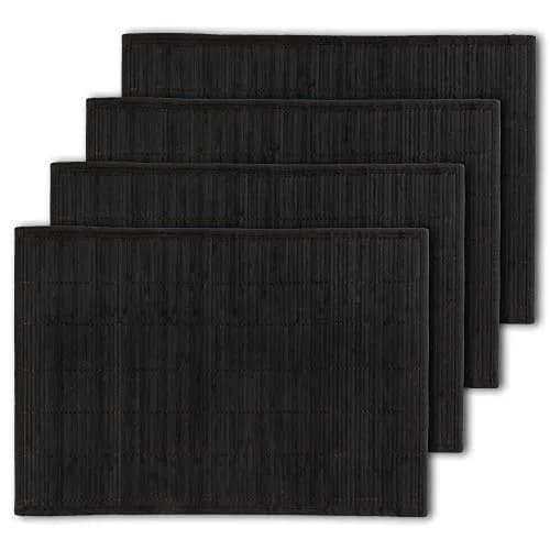 BambooMN Bamboo Placemat - 18" x 13" | Reversible, Natural Bamboo, 4 pcs thumbnail 1