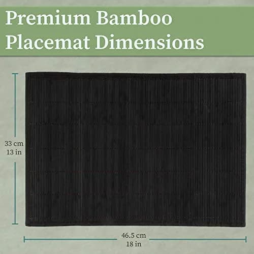 BambooMN Bamboo Placemat - 18" x 13" | Reversible, Natural Bamboo, 4 pcs thumbnail 3