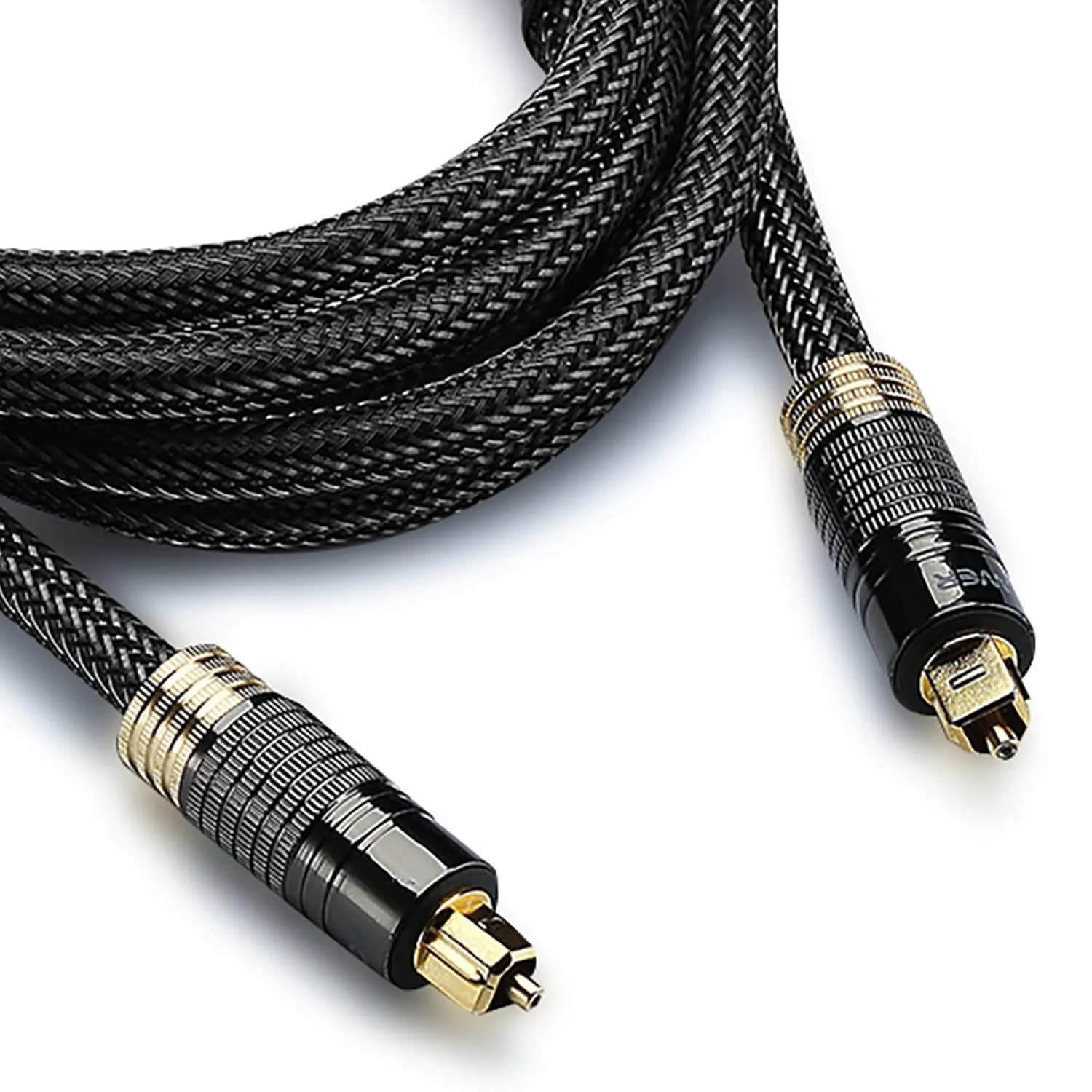 FosPower 24K Gold Plated Toslink Digital Fiber Optical Audio Cable 0.91 m (3 FT) | High Speed S/PDIF Cable for Home Theater, Soundbar, TV — 10 FT