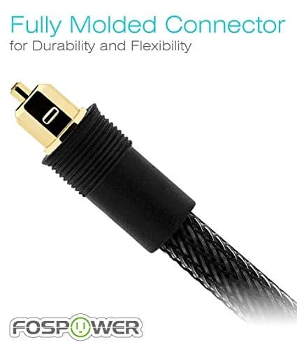 FosPower 24K Gold Plated Toslink Digital Fiber Optical Audio Cable, 10 FT | High-Quality Optical Audio Connection thumbnail 3