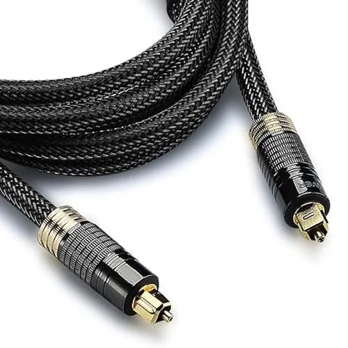 FosPower 24K Gold Plated Toslink Digital Fiber Optical Audio Cable 0.91 m (3 FT) | High Speed S/PDIF Cable for Home Theater, Soundbar, TV thumbnail 1