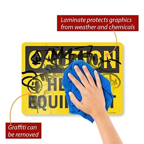 SmartSign Caution Heavy Equipment OSHA Metal Sign 10 x 14 inch | Rustproof Aluminum, Black and Yellow thumbnail 2