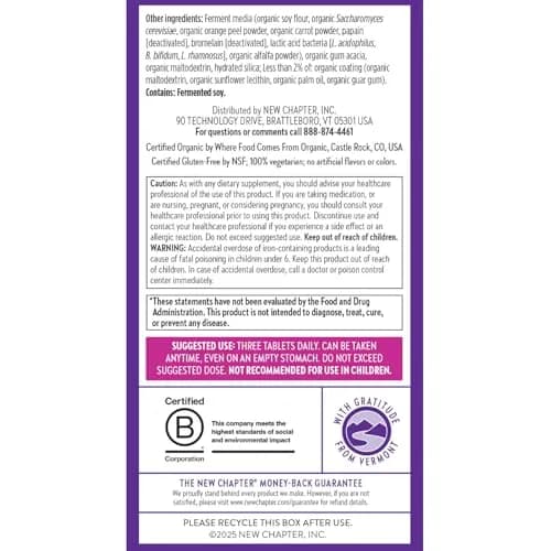 New Chapter Perfect Postnatal Multivitamin 96 Count | Supports Lactation & Energy thumbnail 7