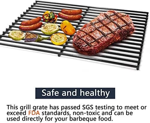Hongso 16 5/8" x 24 1/2" Porcelain Steel Grill Grates (2-Pack) | Fits Charbroil, Thermos, Kenmore Grills thumbnail 6