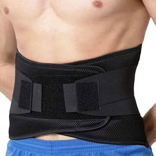 NeoTech Care Adjustable Compression Back Brace Lumbar Support Belt, Black, Size XXL thumbnail 1