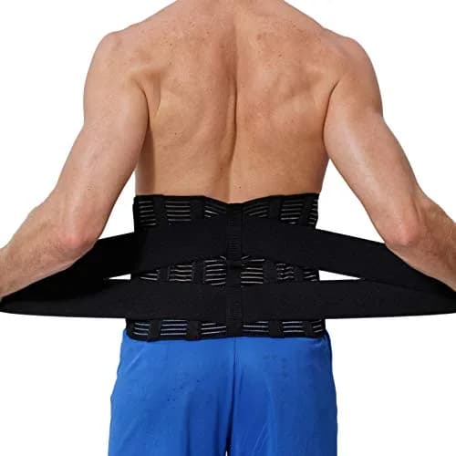 NeoTech Care Adjustable Compression Back Brace Lumbar Support Belt, Black, Size XXL thumbnail 4