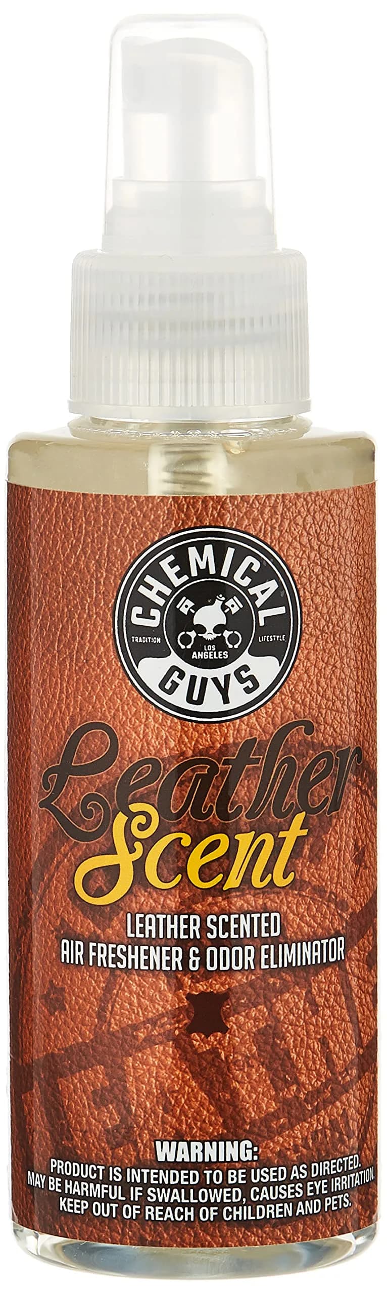 Chemical Guys Leather Scent Air Freshener & Odor Neutralizer Spray, 4 oz | Fresh Leather Fragrance for Cars & Home