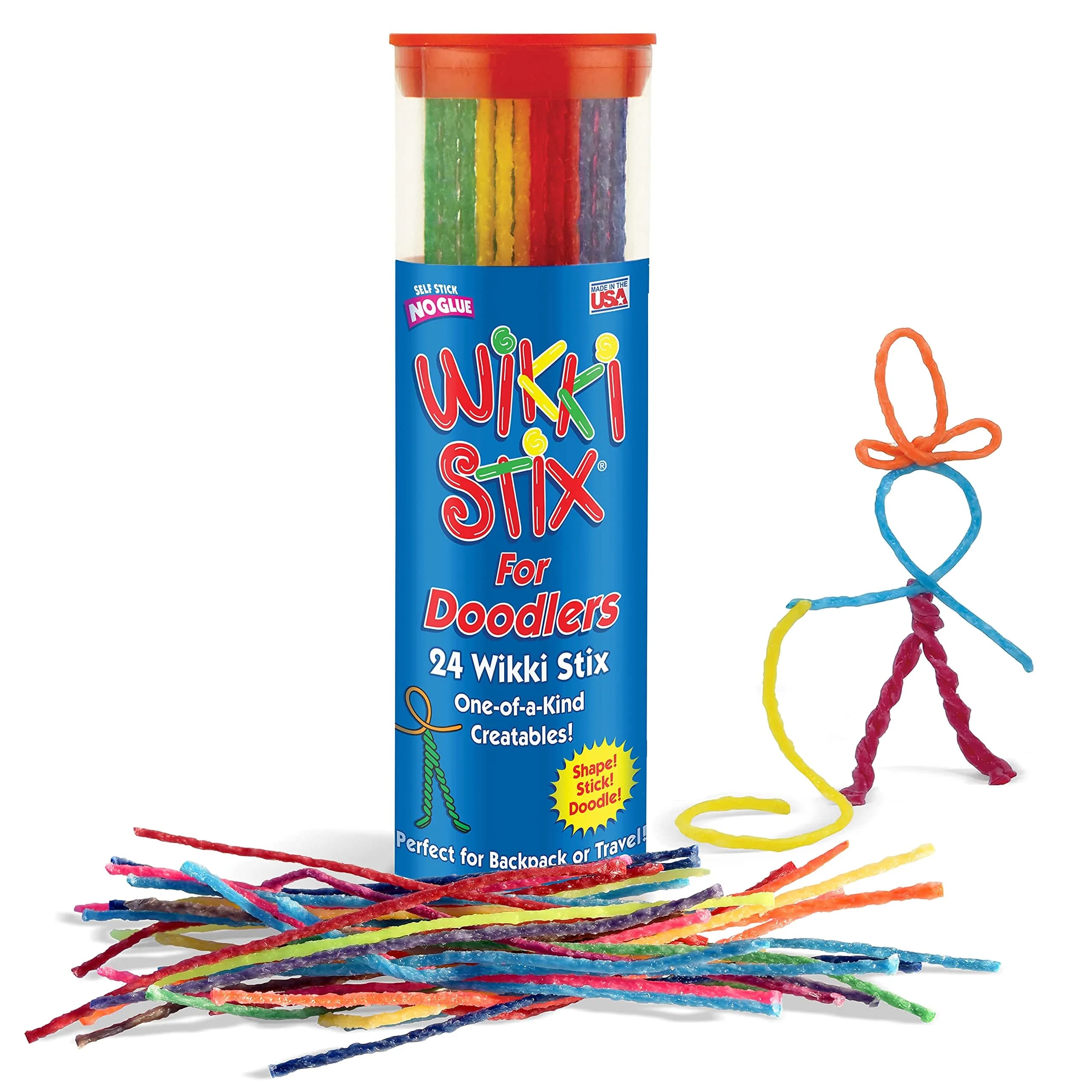 Wikki Stix Doodler Travel Toy for Kids – 24 Reusable Wax Sticks | 6-inch Sticks