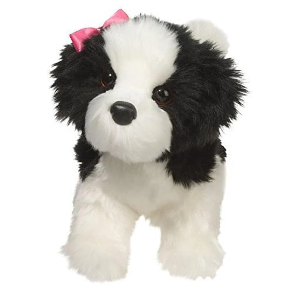 Douglas Poofy Shih-Tzu Dog Plush Stuffed Animal 25 cm (9.84 in) | ASTM Tested Toy — Black / White
