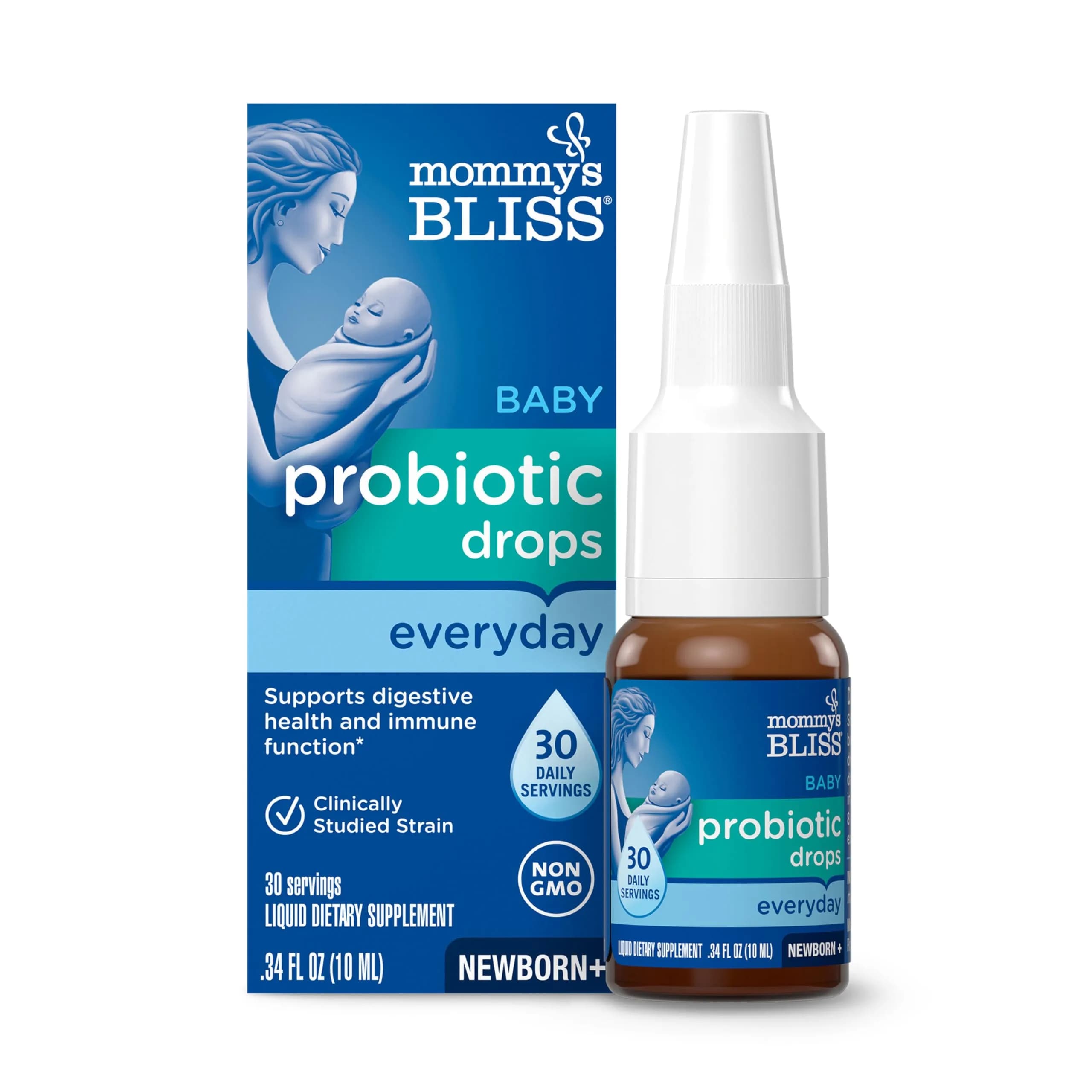 Mommy's Bliss Baby Probiotic Drops Everyday 10ml (0.34 Fl Oz) | Natural Gas, Constipation, Colic Relief