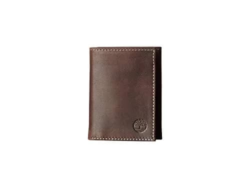 Timberland Cloudy Trifold Brown Leather Wallet | 6 Card Slots, ID Window, Slim Design thumbnail 1