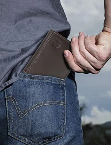Timberland Cloudy Trifold Brown Leather Wallet | 6 Card Slots, ID Window, Slim Design thumbnail 2