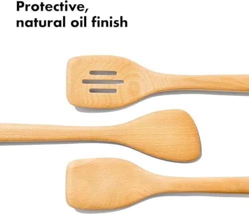 OXO Good Grips 3-Piece Wooden Turner Set | FSC-Certified Beechwood for Non-Stick Cookware thumbnail 5