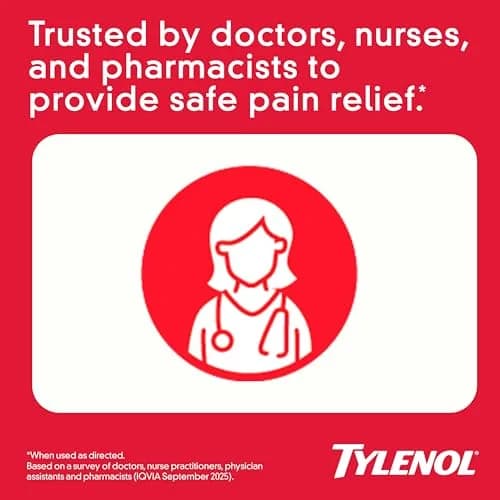 Tylenol Extra Strength Caplets 500 mg Acetaminophen 10 Count | Fast-Acting Pain Relief & Fever Reduction thumbnail 3