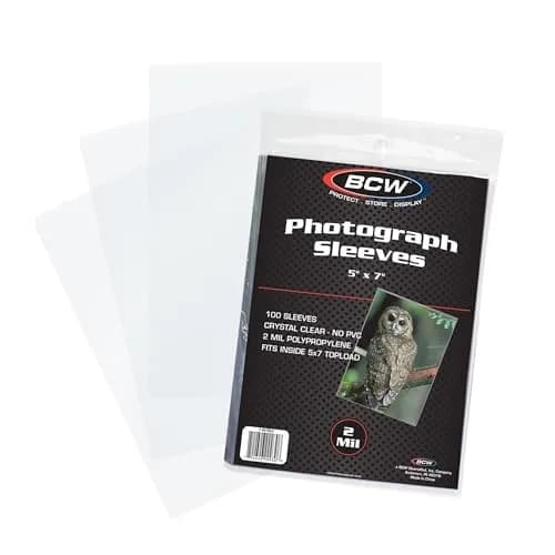 BCW 5x7 Photo Sleeves Acid-Free Polypropylene 100 Count | Archival-Quality Photo Protection thumbnail 1