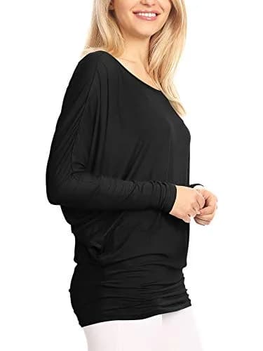 Lock and Love Women's Casual Flowy Batwing Dolman Top 95% Rayon, XXL | Soft & Comfortable Loose Fit Pullover thumbnail 5