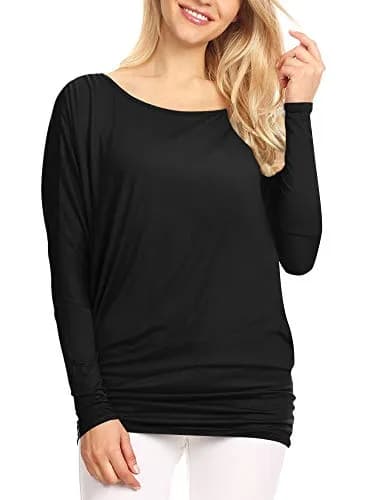 Lock and Love Women's Casual Flowy Batwing Dolman Top 95% Rayon, XXL | Soft & Comfortable Loose Fit Pullover thumbnail 2