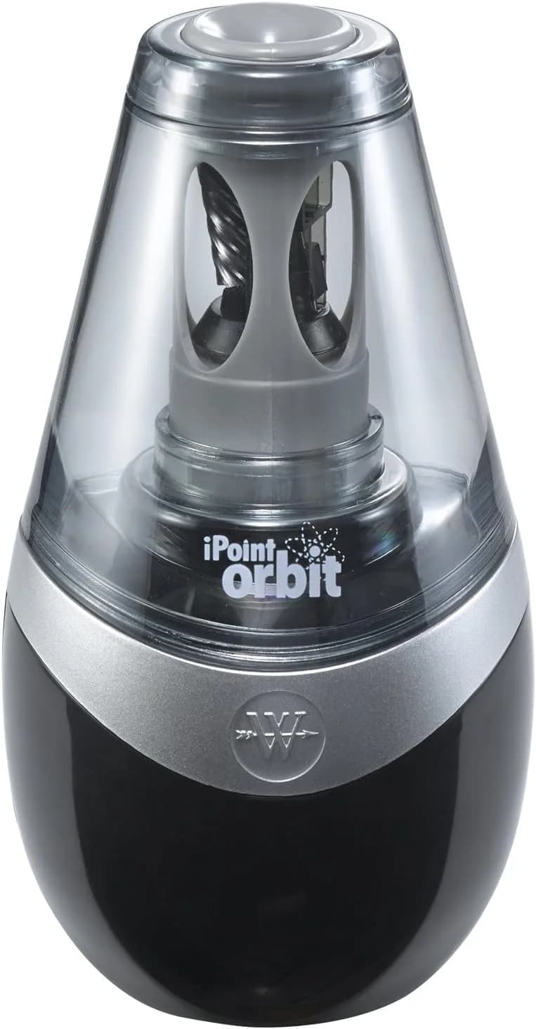Westcott iPoint Orbit Battery-Powered Pencil Sharpener for Home and Office, Black | Auto Sensor & Titanium Blades - main product image