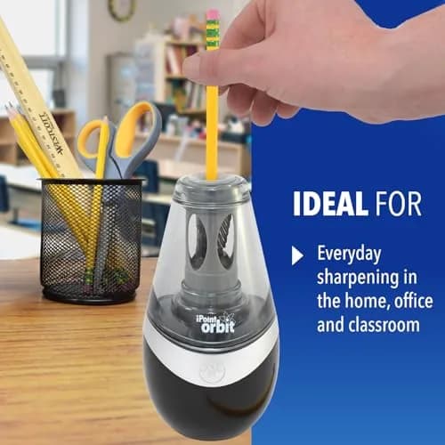 Westcott iPoint Orbit Battery-Powered Pencil Sharpener for Home and Office, Black | Auto Sensor & Titanium Blades thumbnail 4