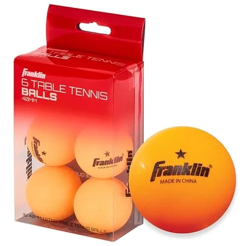Franklin Sports Orange 40mm Table Tennis Balls (6 Pack) | Official Size & Weight, High Visibility thumbnail 1