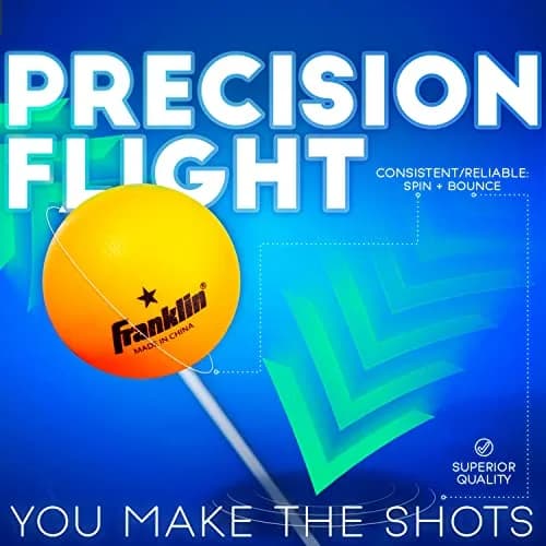 Franklin Sports Orange 40mm Table Tennis Balls (6 Pack) | Official Size & Weight, High Visibility thumbnail 3